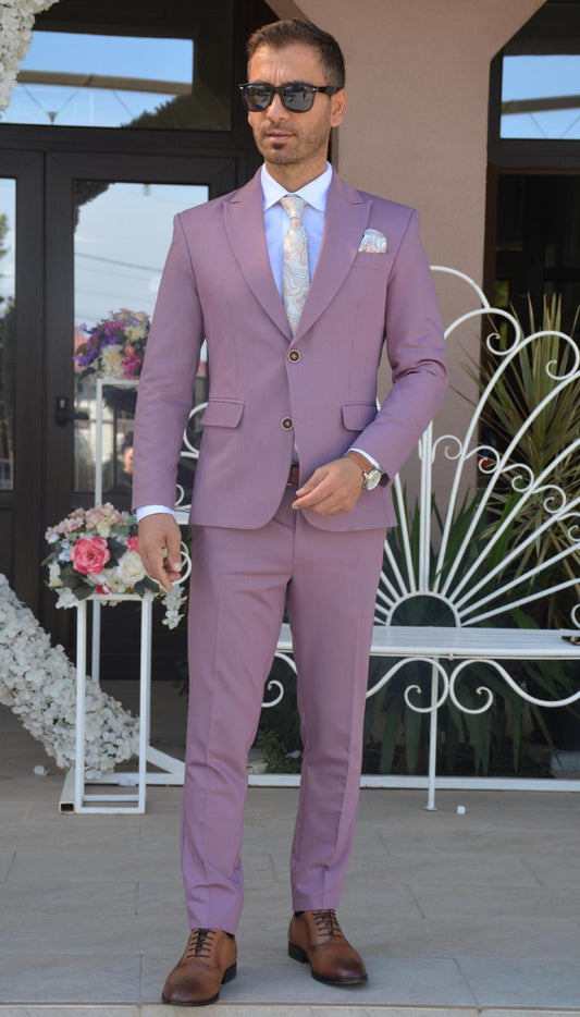 Costum barbat, mov deschis (sacou si pantalon).