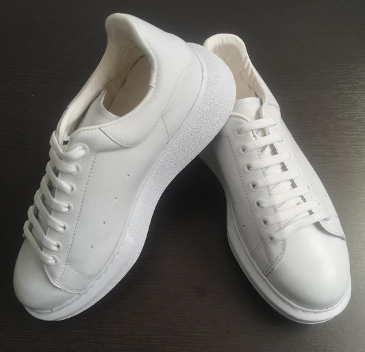 Pantofi barbat, piele, alb.