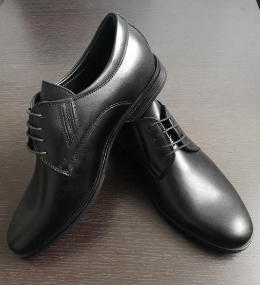 PANTOFI BARBAT, PIELE, CULOARE NEAGRA.